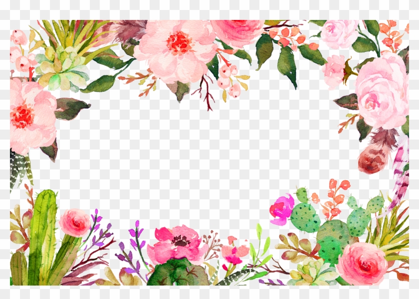 Rapsberry Clipart Border - Transparent Flower Border Png