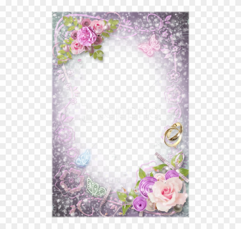 Free Png Transparent Flowers Wedding Frame Background - Background Wedding Frame Png Clipart