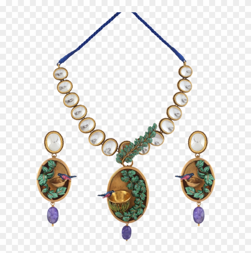 A Chintamanis Designer Gold Necklace Set Inspired From - Necklace Clipart #2294290