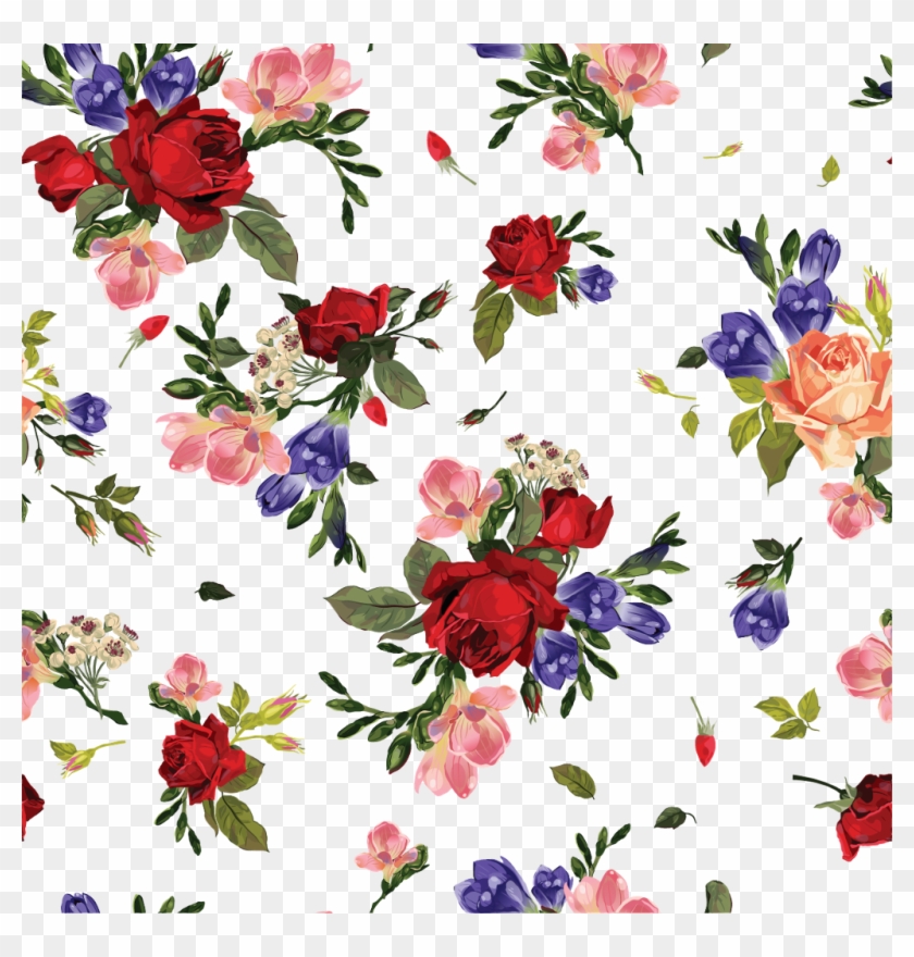 Floral Flowers Background Roses - 花 印花 Clipart #2294337