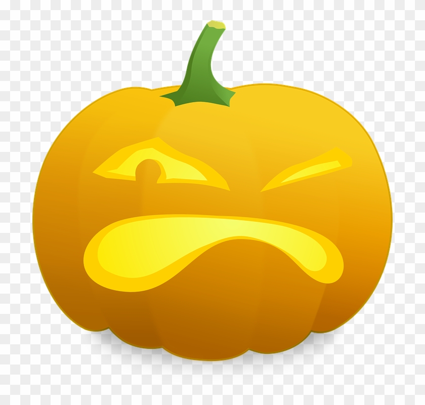Smiley Clipart Pumpkin - Angry Jack O Lantern - Png Download #2294411