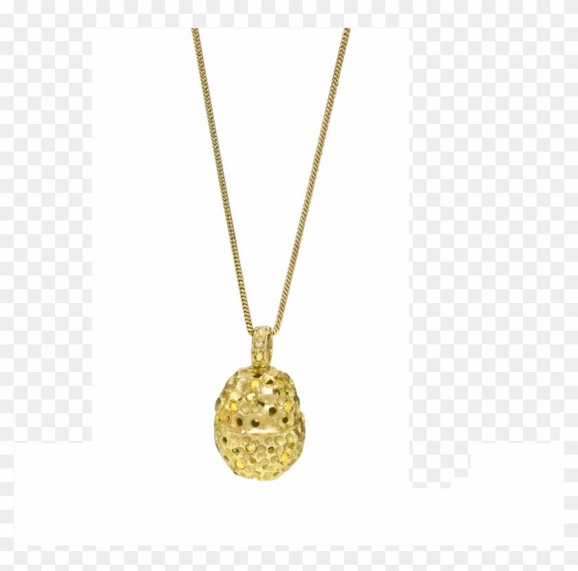 This 18 Karat Gold Necklace With A Perforated Pendant - Locket Clipart