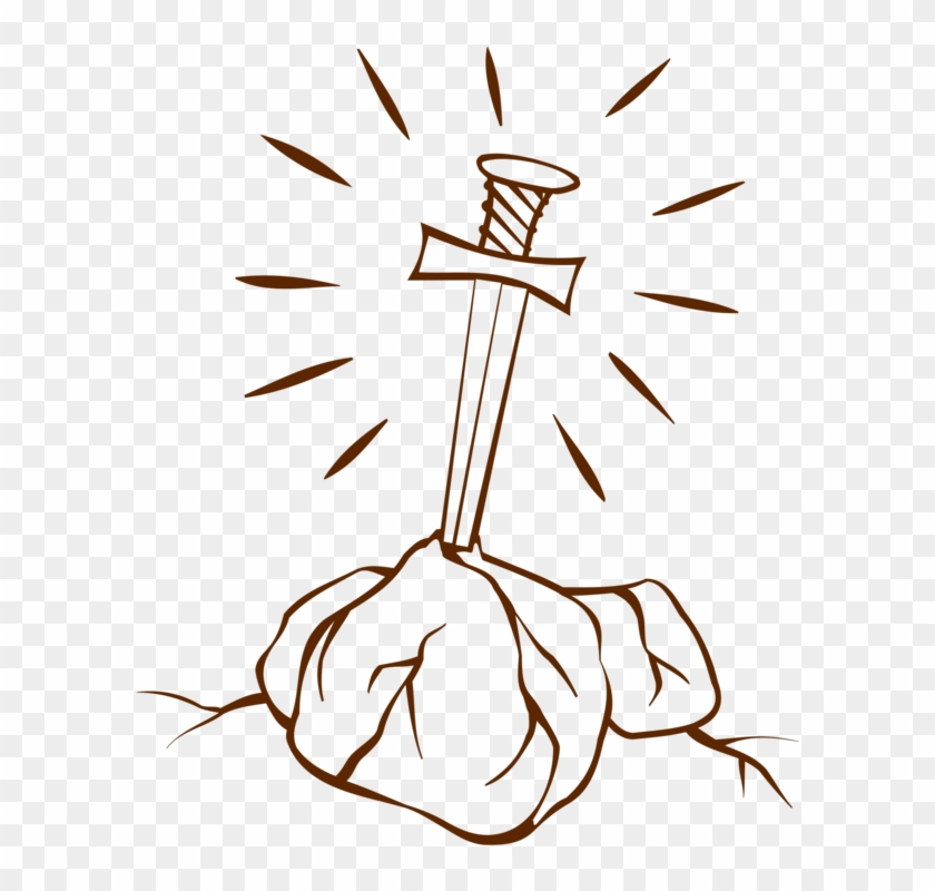 Excalibur King Arthur The Sword In The Stone Drawing - Sword In The Stone Drawing Clipart