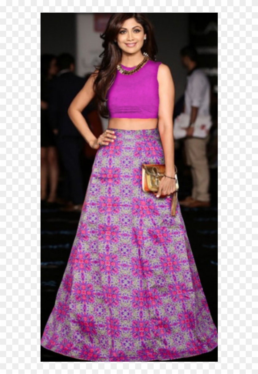 Silk Printed Lehenga Indian Clipart