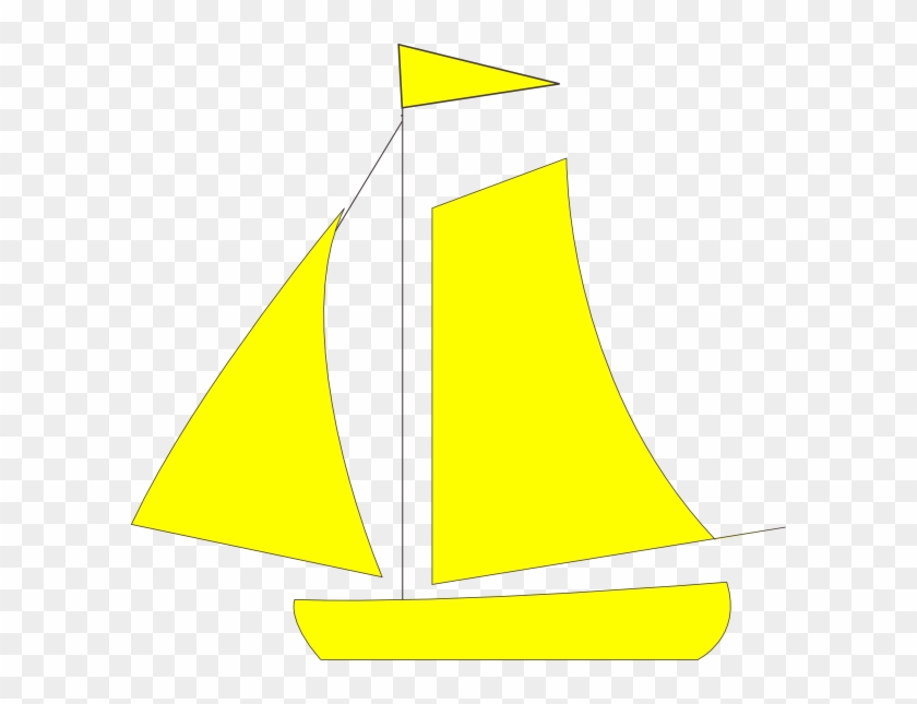 Yellow Sail Boat Clip Art At Clker - Sail - Png Download #2297395