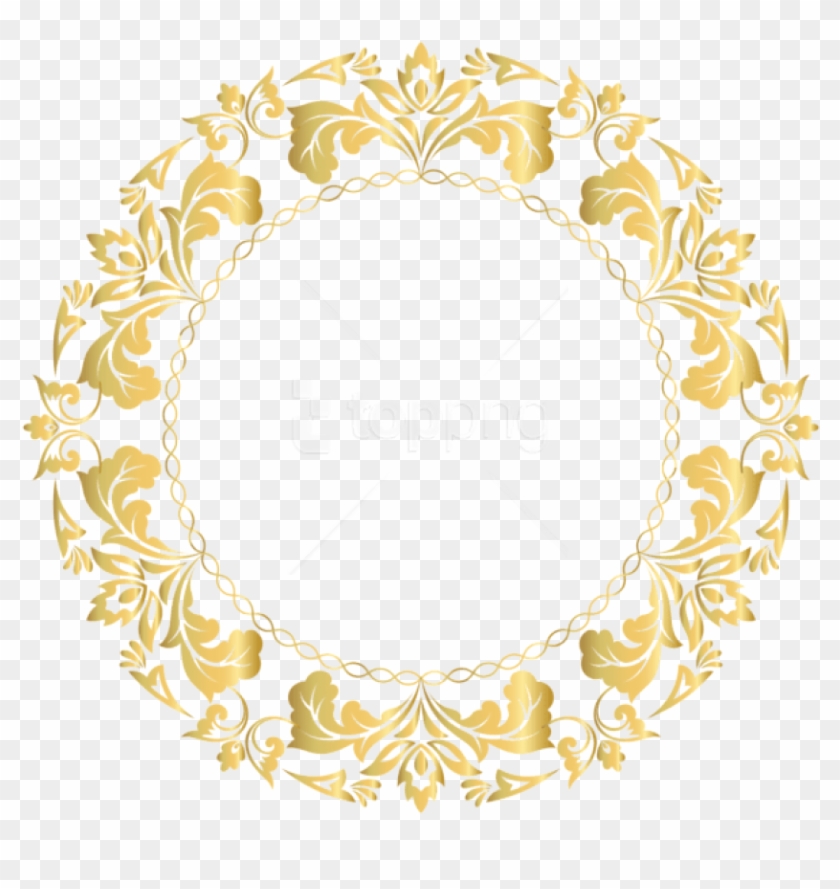 Free Png Download Floral Gold Round Border Frame Clipart Transparent Png #2297655