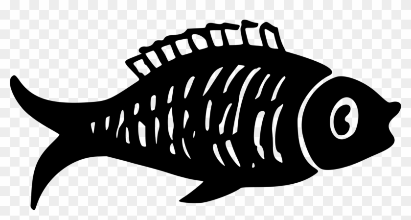 Computer Icons Fish Bone Black And White Download - Fish Clipart #2297826