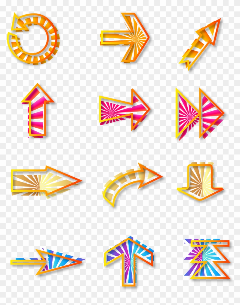 Divergence Pattern Decorative Arrows Colorful Png And - Vector Graphics Clipart #2298166