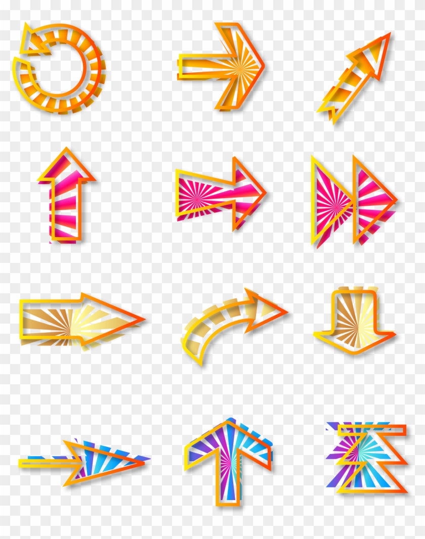 Divergence Pattern Decorative Arrows Colorful Png And - Vector Graphics Clipart