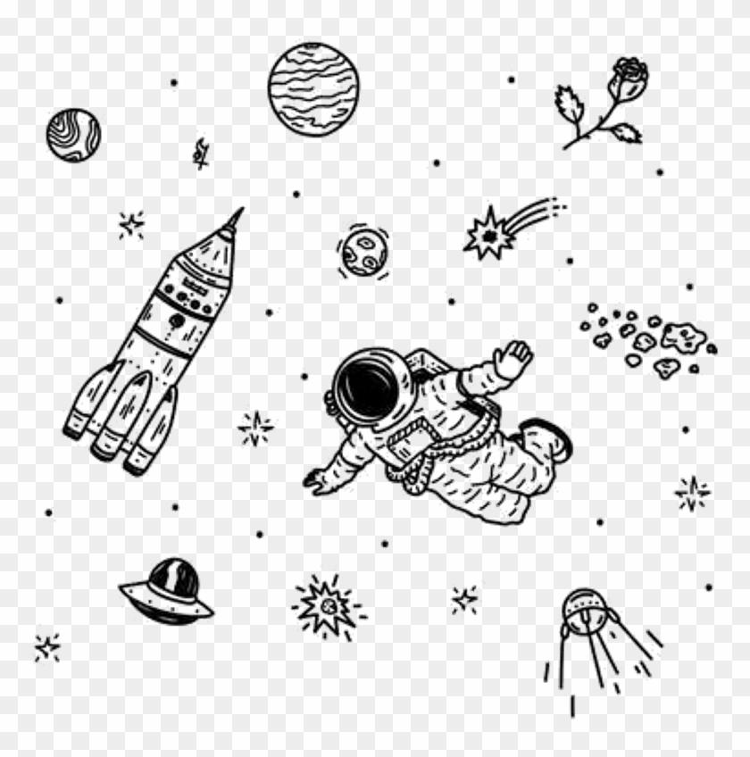 Aesthetic Space Tumblr Sticker Moon Stars Astrology - Ground Control All Time Low Clipart #2298278