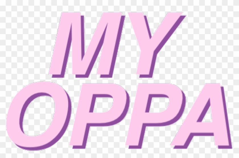 Kawaii Transparent Words Cute Pastel Pink Oppa Transparent - Lavender Clipart