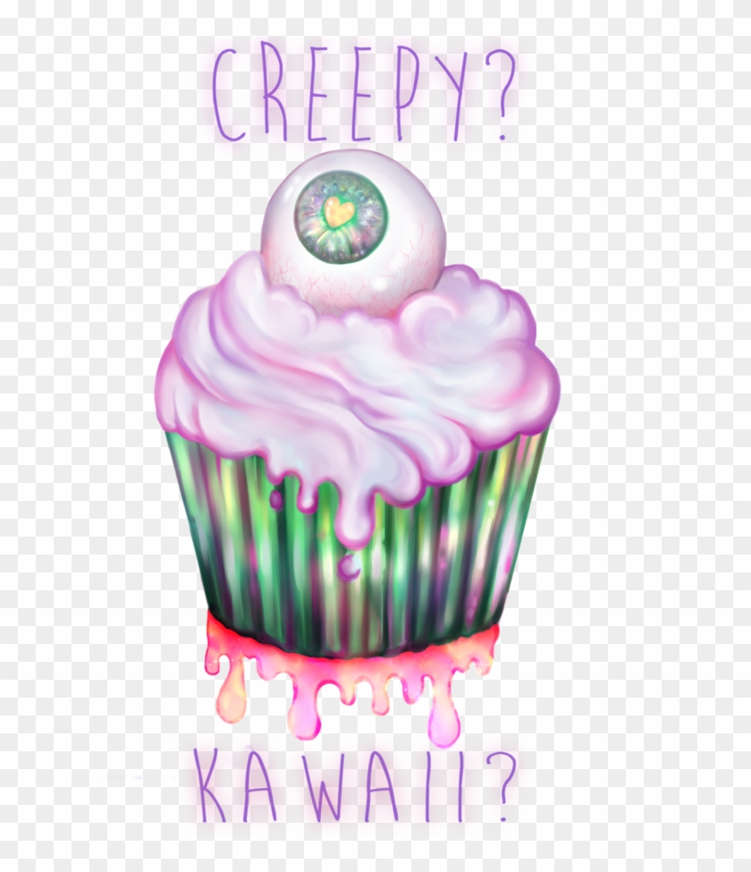 Kawaii Creepy Eye Cupcake By Czbaterka On - Creepy And Kawaii Clipart