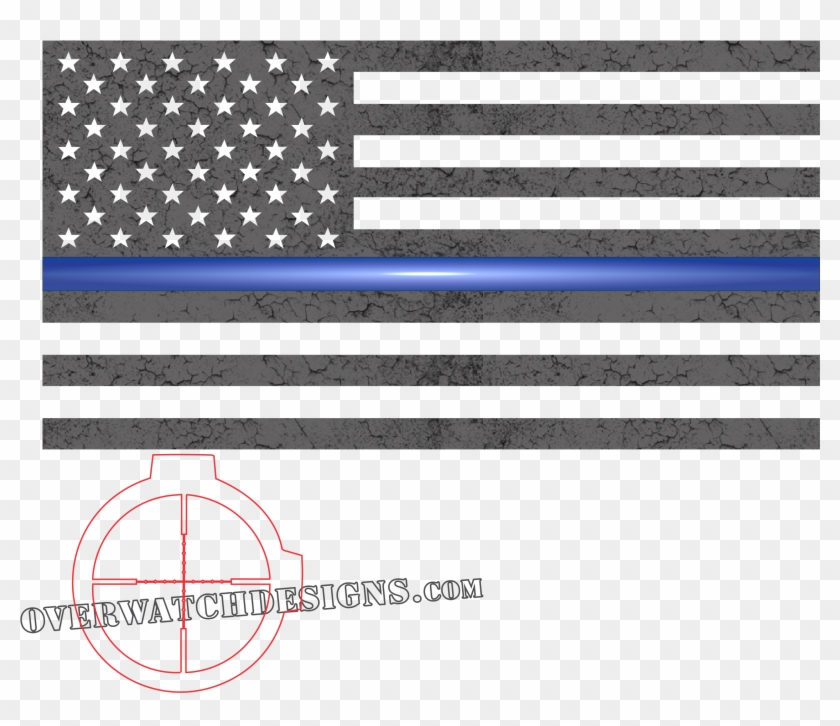 Thin Blue Line Sticker - Thin Blue Line Flag Graphic Clipart #2299012