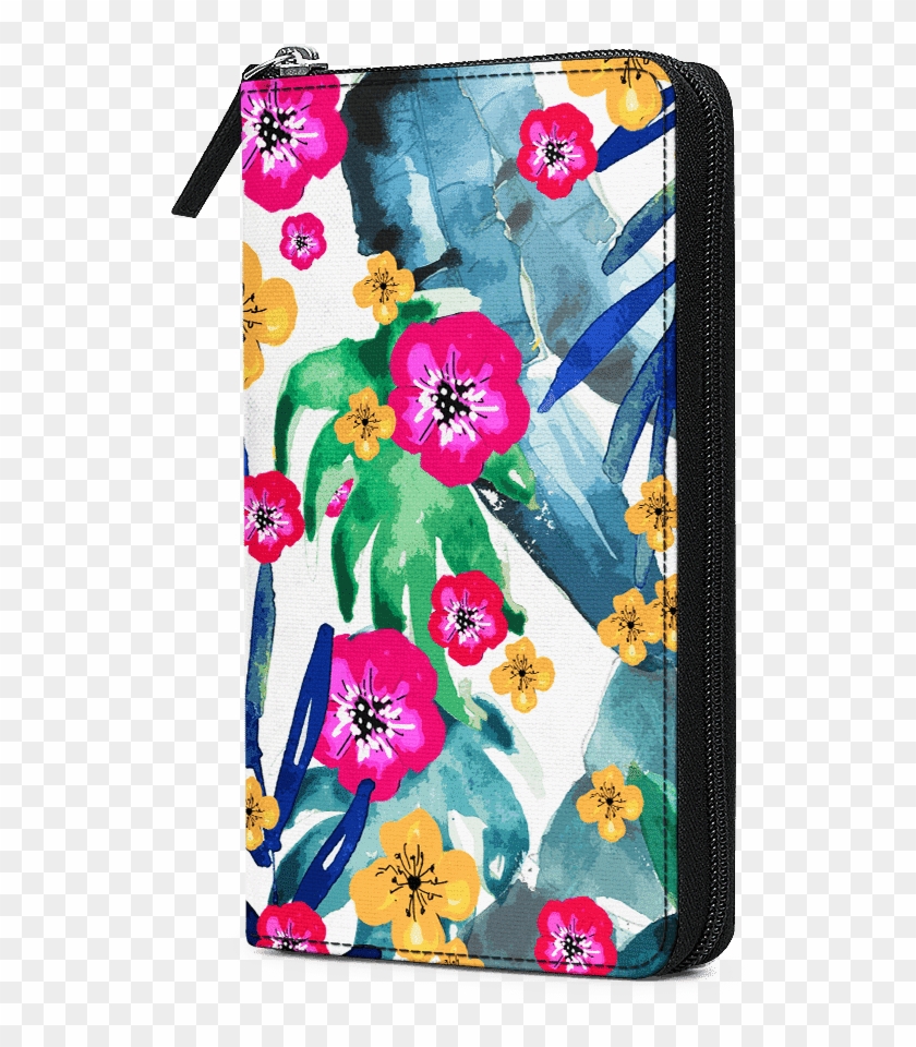 Dailyobjects Tropical Flower Travel Organiser Passport - Mobile Phone Clipart