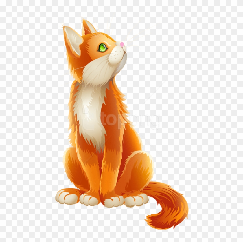 Free Png Download Orange Cat Cartoon Transparent Clipart - Transparent Background Cat Clip Art