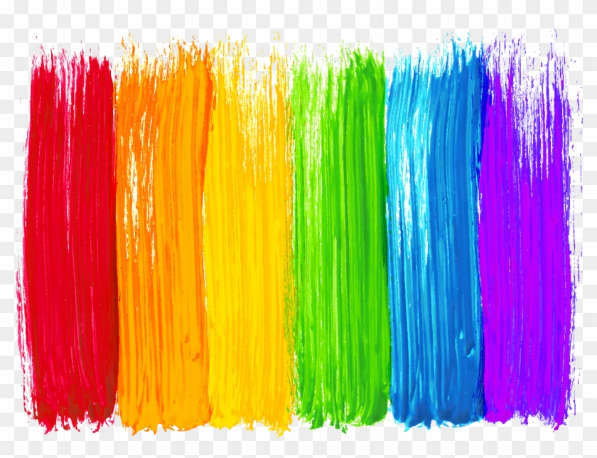 Cartoon Colorful Brush Strokes Elements - Colorful Brush Stroke Png Clipart