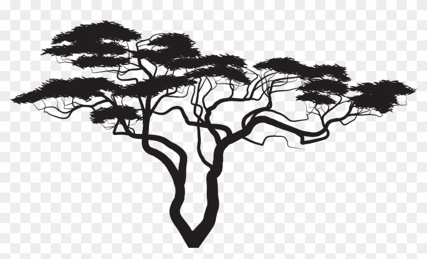 Exotic Tree Silhouette Png Clip Art Image - Tree Silhouette Clipart Transparent #230174