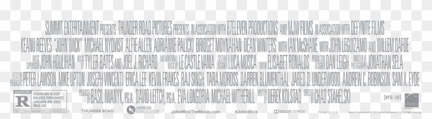 Movie Actors Posters - John Wick Billing Block Clipart
