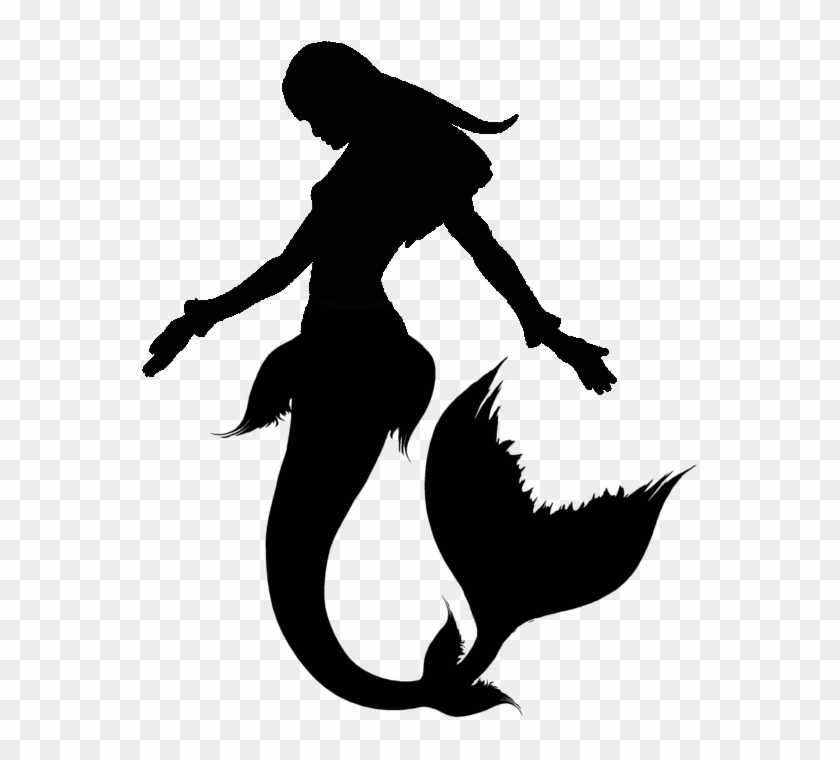 Merma#silhouette Clip Art 194336 - Mermaid Silhouette Without Background - Png Download