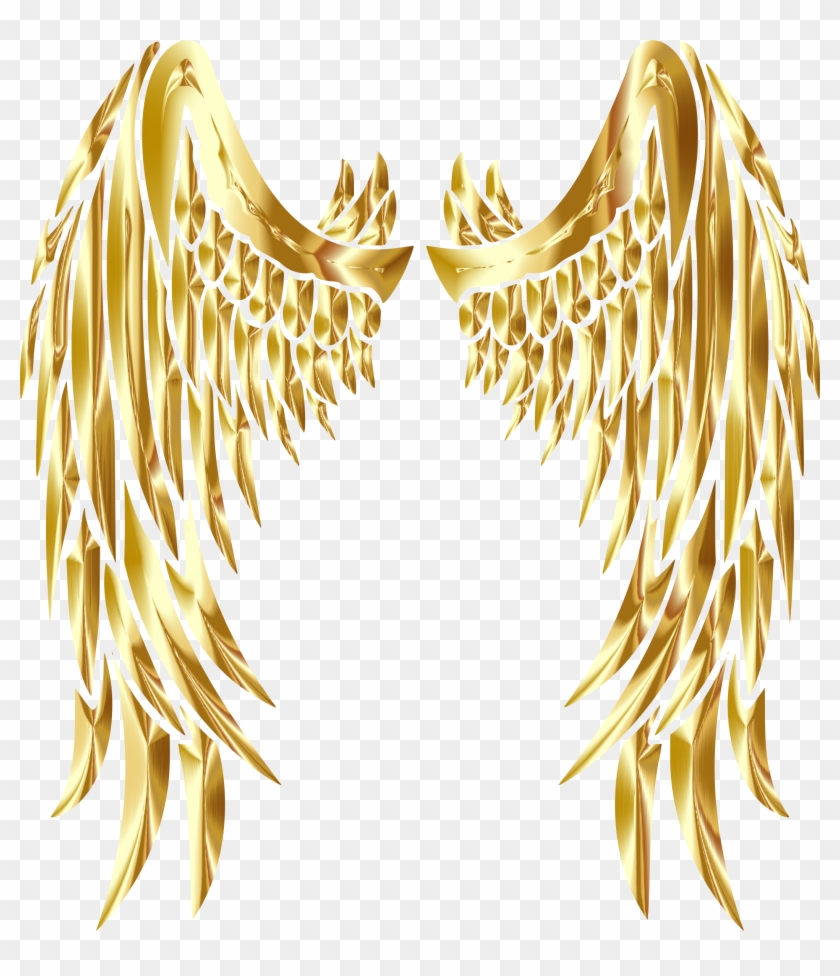 Big Image - Gold Angel Wings Clipart - Png Download