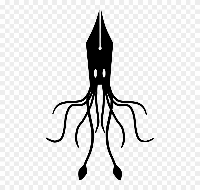 Fountain Pen Squid Clipart