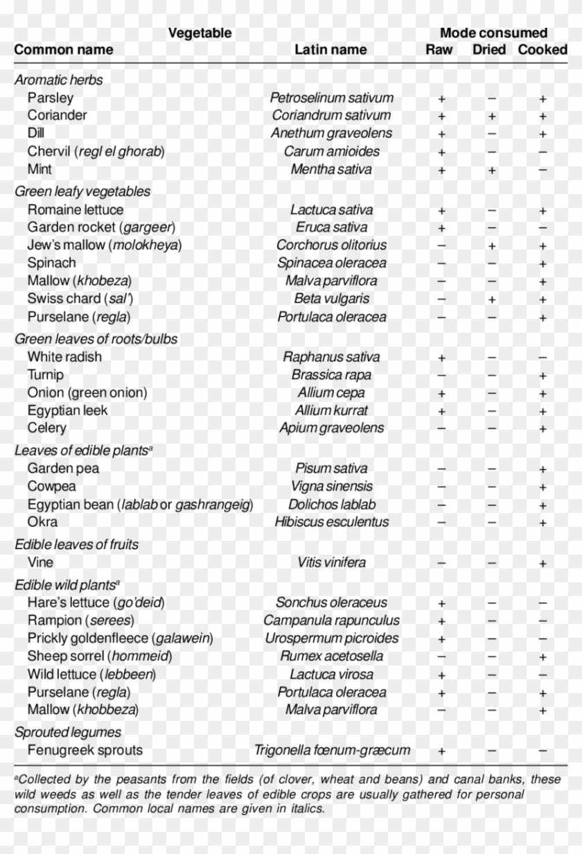Dark Green Leafy Vegetables Commonly Consumed By Egyptians - Green Leafy Vegetables With Names Clipart #232182