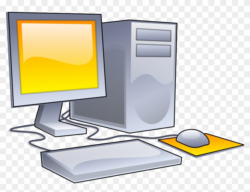 Desktop Computer Clipart Yellow Theme Svg For Computer - Computer Clipart - Png Download
