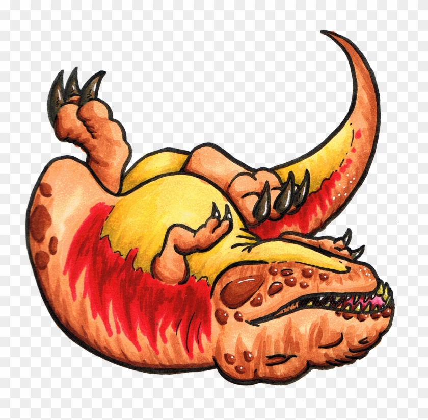Sleeping T-rex Stickers - Cartoon Clipart