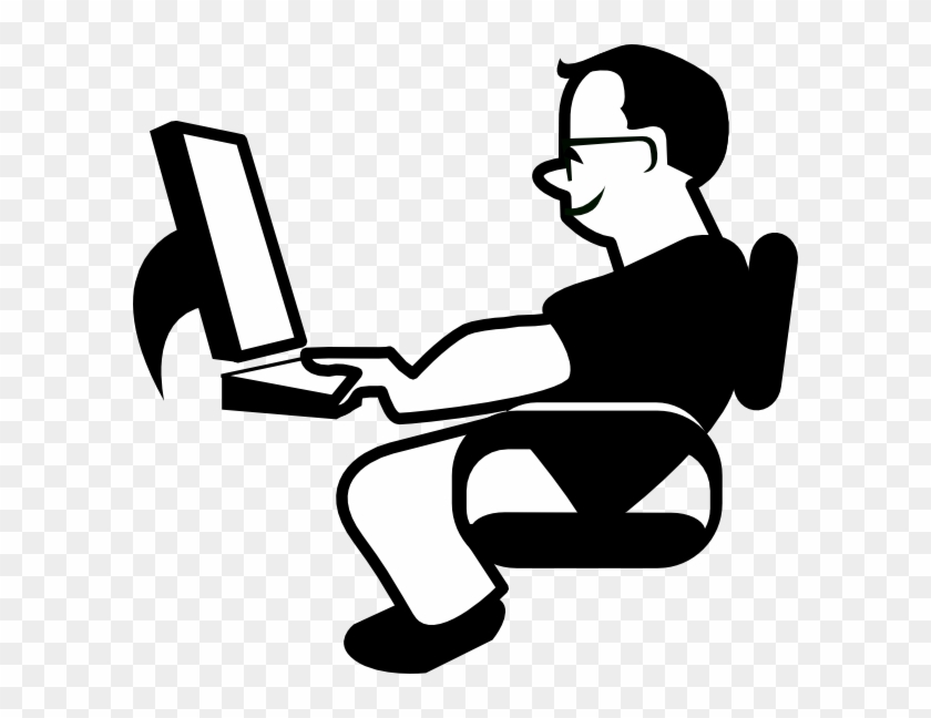 Man Using Computer Svg Clip Arts 600 X 568 Px - Png Download