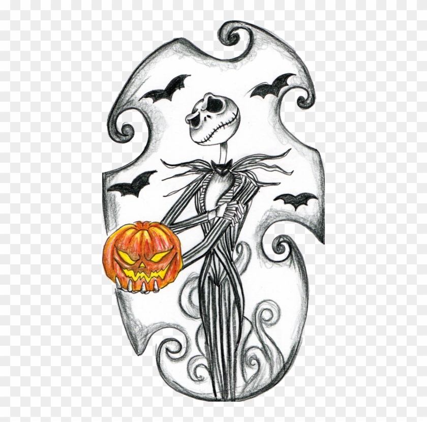 Jack Skellington Halloween Nightmare Before Christmas - Nightmare Before Christmas Tattoo Template Clipart #232513