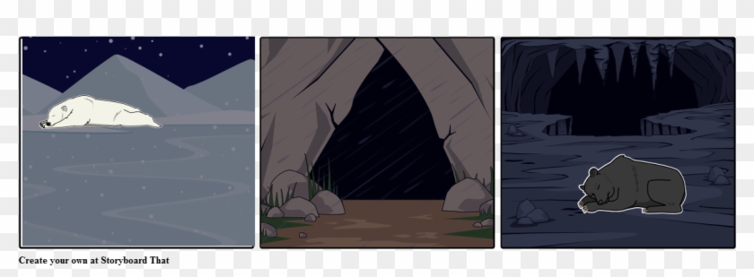 Poler Bear, Black Bear Sleeping - Illustration Clipart #232799