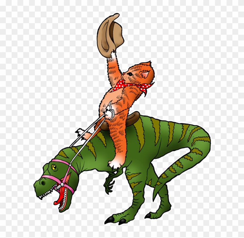 T Rex Rodeo Kitten By Yayzus - Rodeo Kitten Clipart #232844