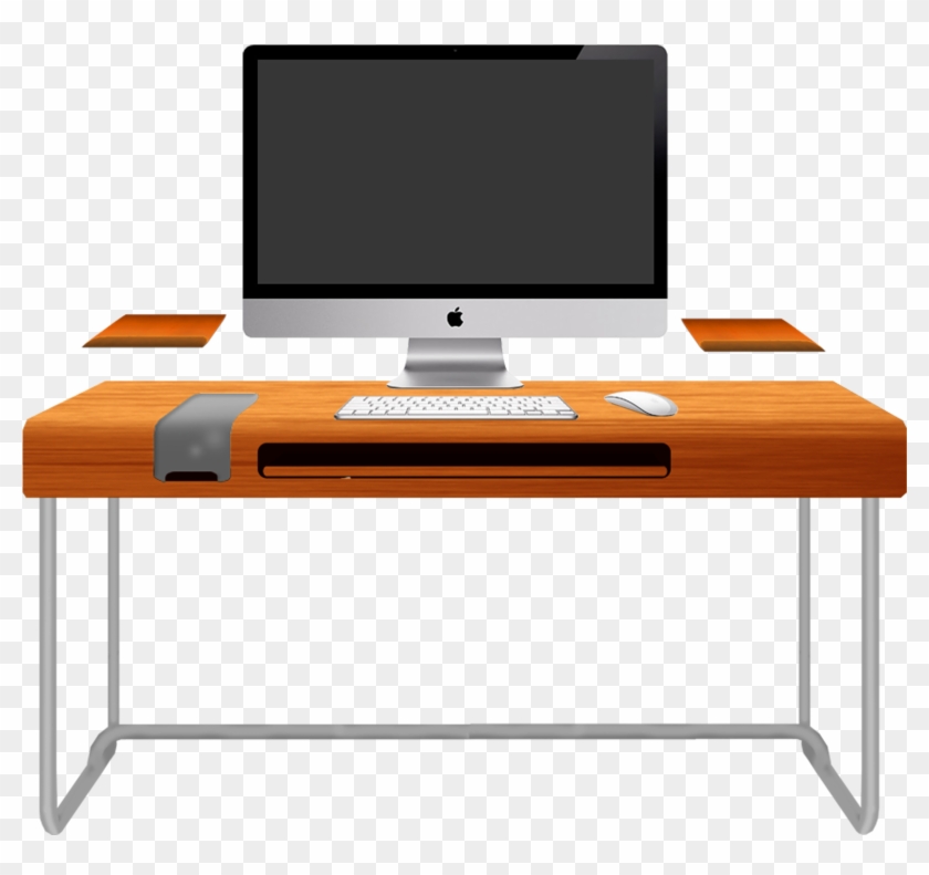 Jpg Library Download Furniture Rectangle Orange Imac - Computer Desk Png Clipart