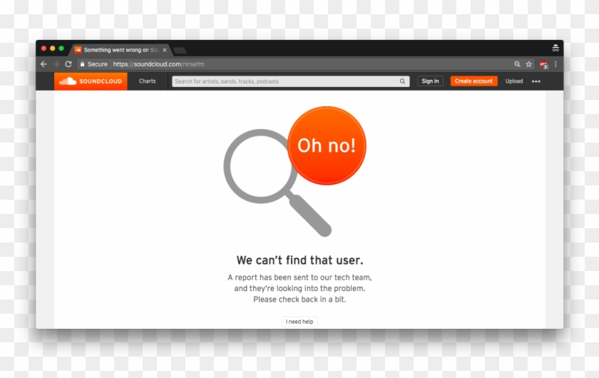 Rinse Fmverified Account - Soundcloud Something Went Wrong Clipart