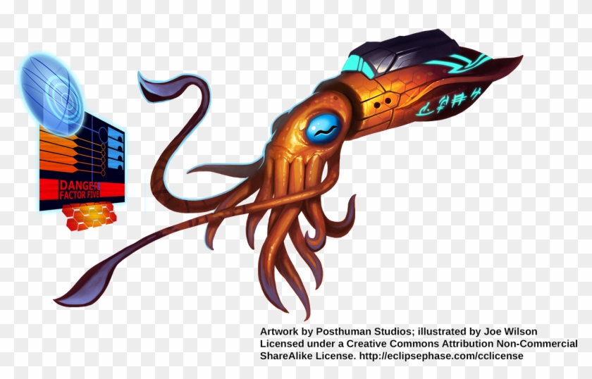 Clip Free Stock Flying E Chuck S Eclipse Phase Wiki - Eclipse Phase Squid - Png Download