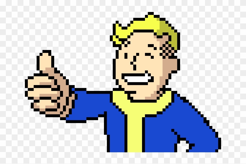 Vault Boy - Minecraft Pip Boy Pixel Art Clipart