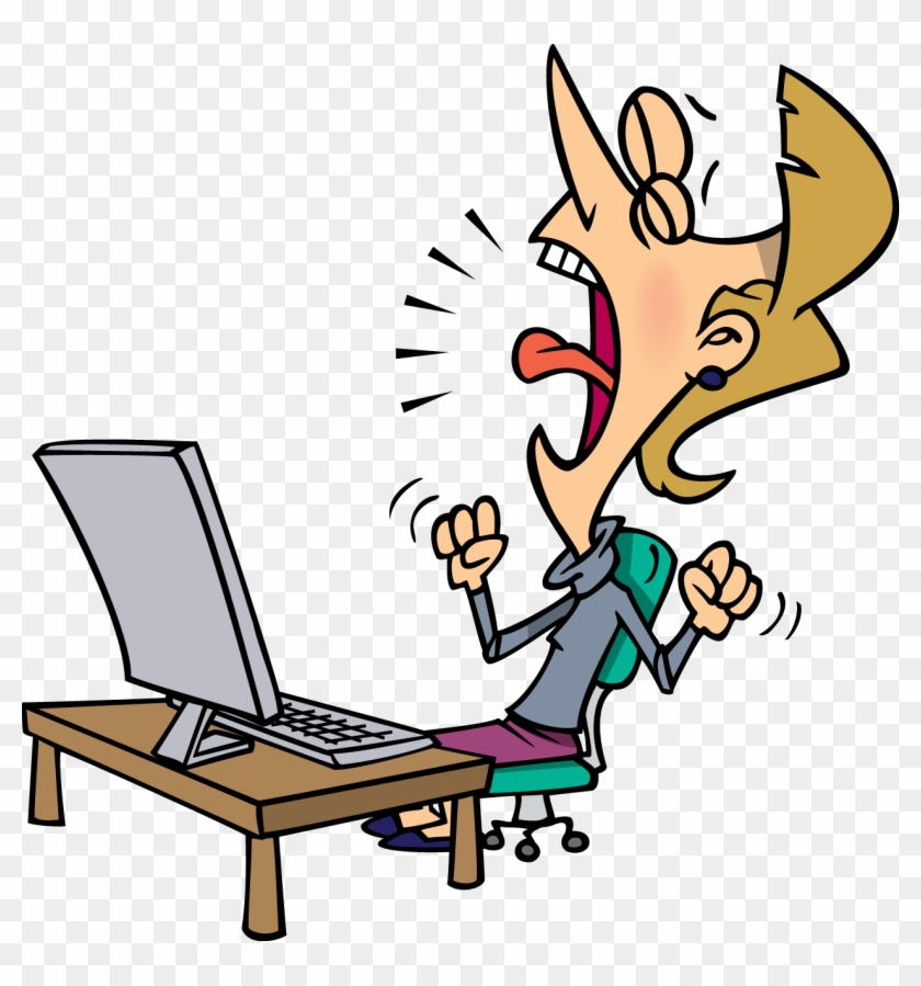 Collection Of Free Frustrated Clipart User With - Frustrated Computer User Cartoon - Png Download