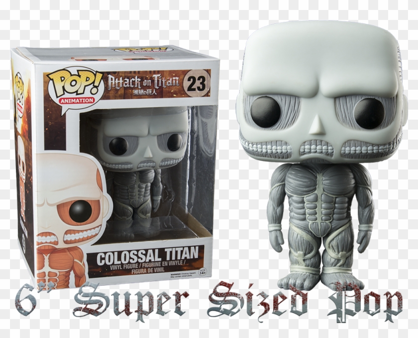 Attack On Titan Black & White Colossal Titan Super - Attack On Titan Colossal Titan Pop Vinyl Clipart #233948