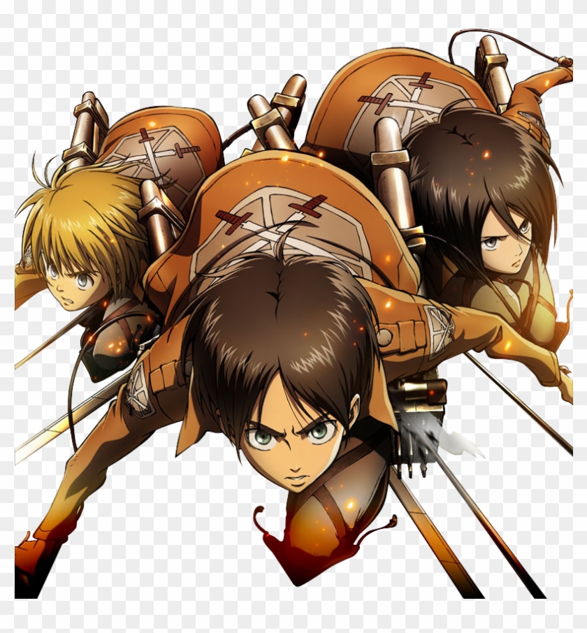 Attack On Titan Transparent - Eren Mikasa Armin Png Clipart #233965