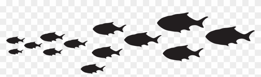 School Silhouette Clip Art At Getdrawings - School Of Fish Silhouette - Png Download