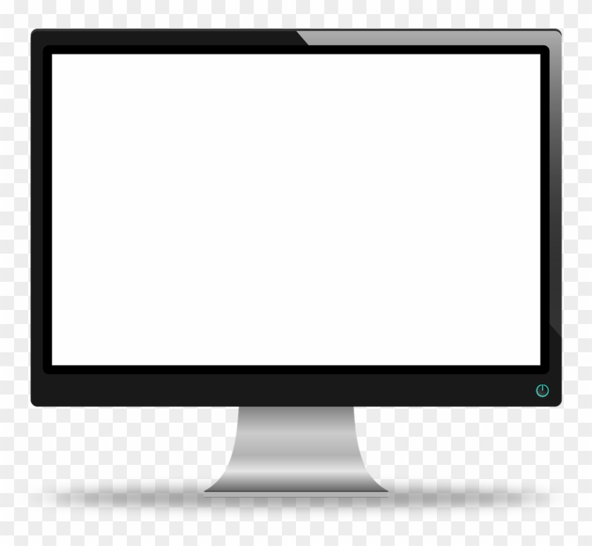 Pc Clipart Computer Monitor - Monitor Black & White - Png Download