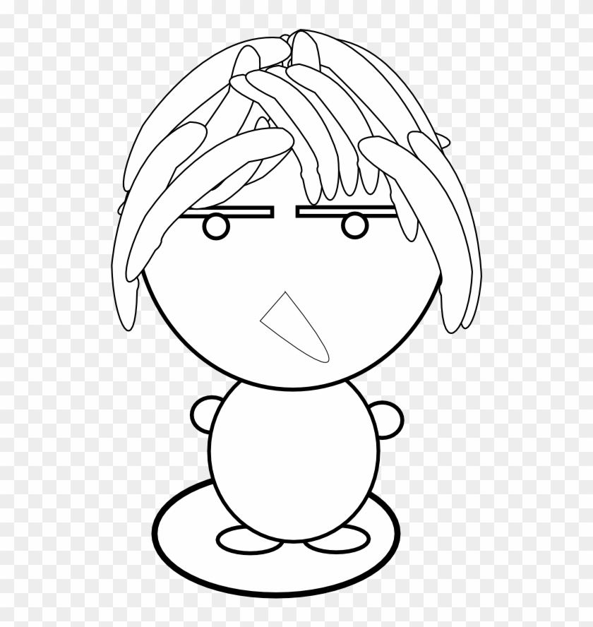 Anime Character Art 38 Black White Line Art 999px 98 - Illustration Clipart