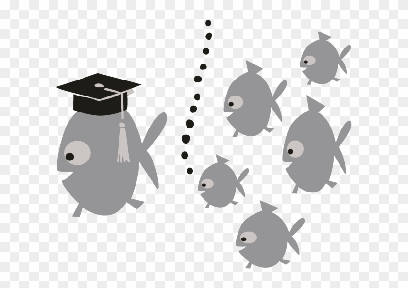 Smock School Of Fish Motif - Cartoon Clipart #234416