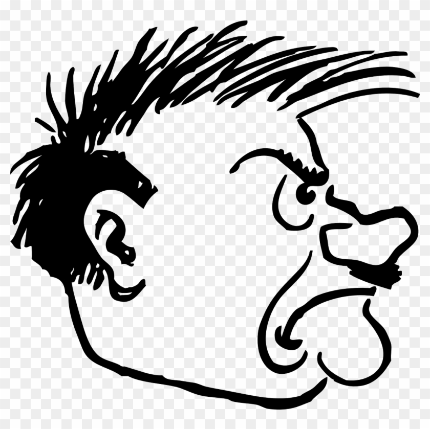 Hitler Face Png - Cartoon Face Side View Clipart