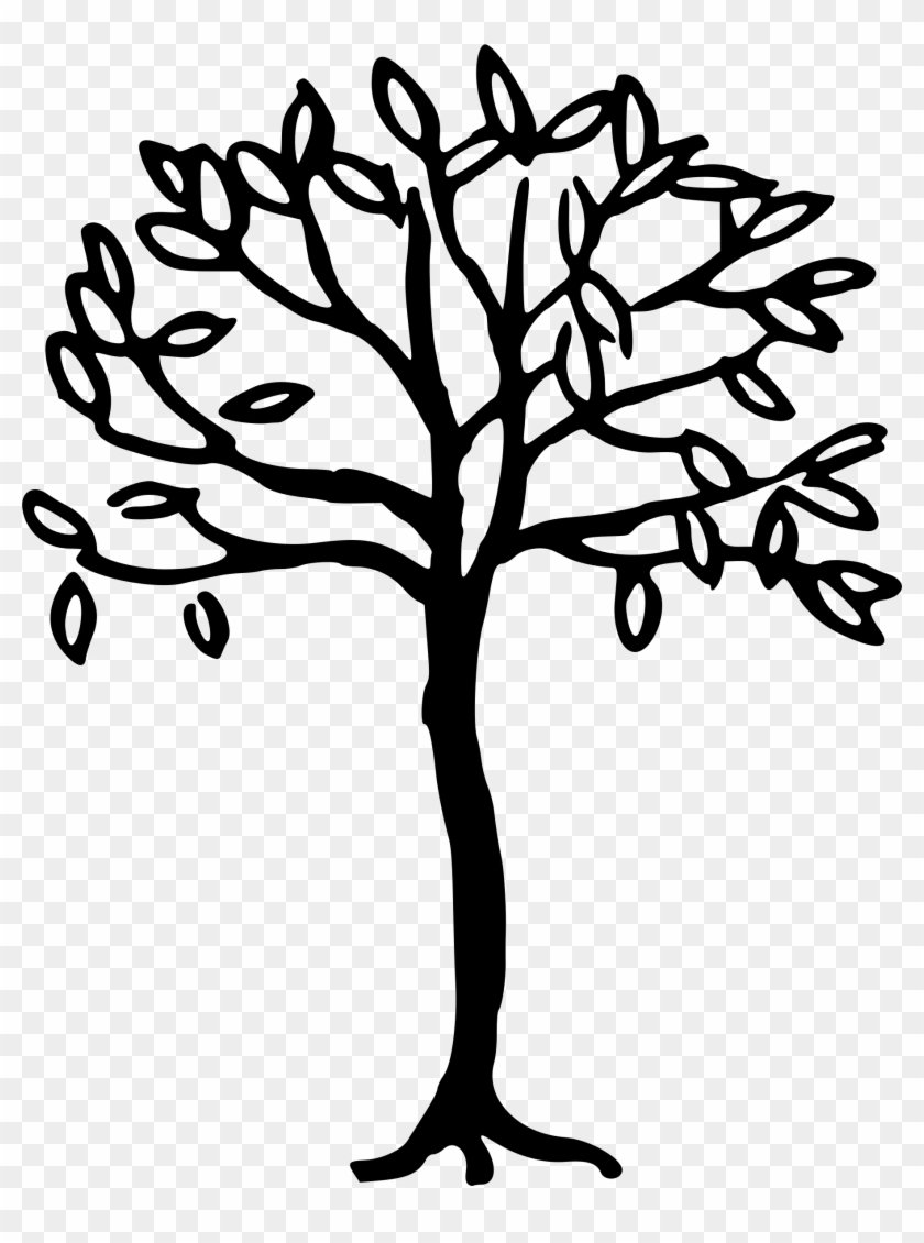 Png Black And White Stock Line Tree At Getdrawings - Big Tree Drawing Simple Clipart