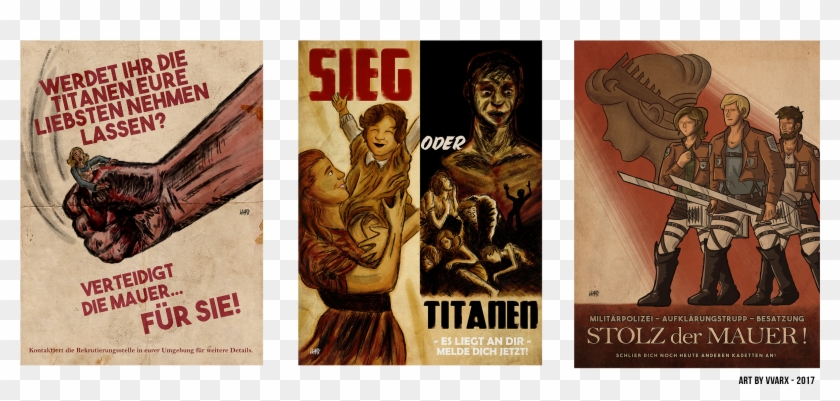 Artattack On Titan Propaganda Posters, Made For A Class - Attack On Titan Propaganda Poster Clipart #234796