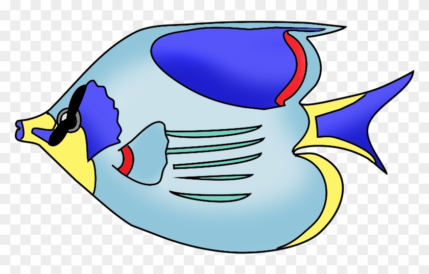 Clipart School Fish - Drawing Of Fish With Color - Png Download