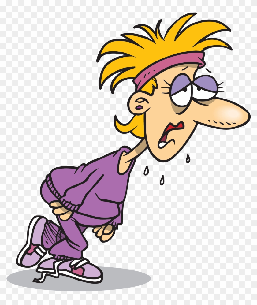 Running Tired Cartoon Clipart