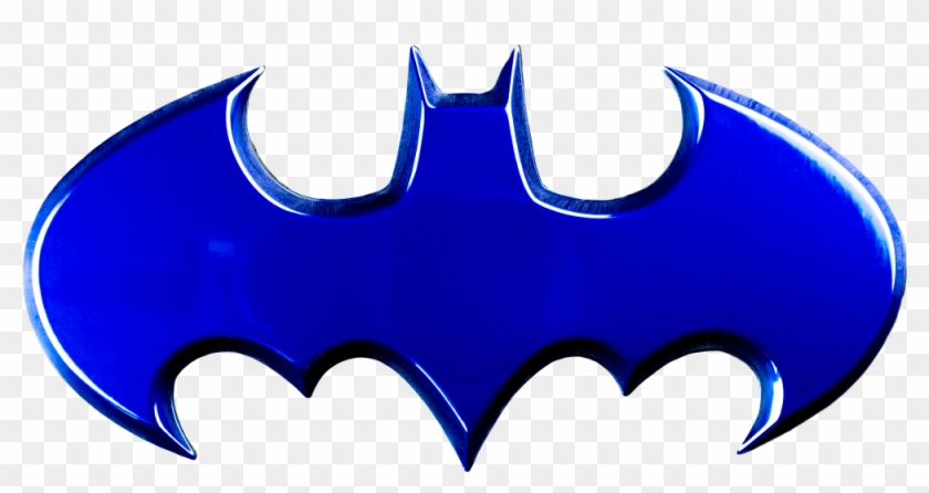Batman Logo Blue Chrome Premium Emblem - Batman Emblem Clipart #235452