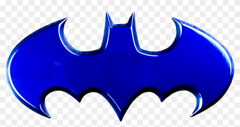 Batman Logo Blue Chrome Premium Emblem - Batman Emblem Clipart